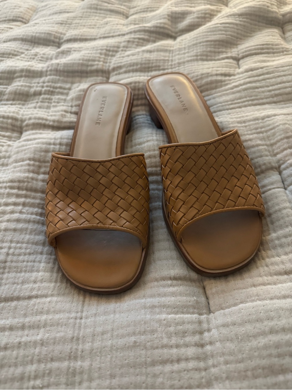 Everlane Braided Leather Slide Mules in Brown